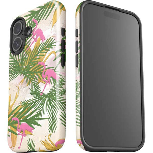 Flamingo Pattern iPhone 16 Plus Impact Case