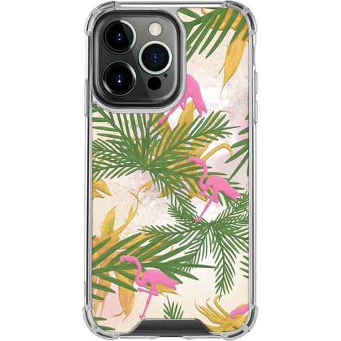 Flamingo Pattern iPhone 16 Pro Clear Case