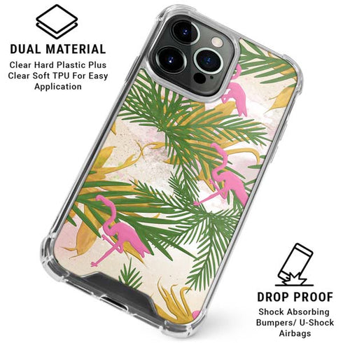 Flamingo Pattern iPhone 16 Pro Clear Case