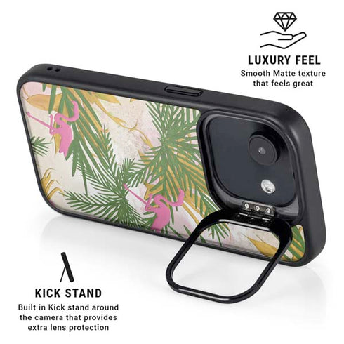 Flamingo Pattern iPhone 16e Kickstand Case