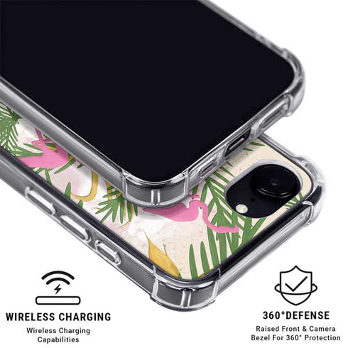 Flamingo Pattern iPhone 16e Clear Case