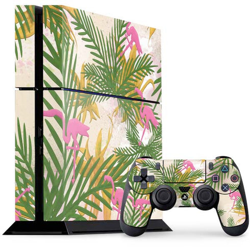 Flamingo Pattern PS4 Console and Controller Bundle Skin