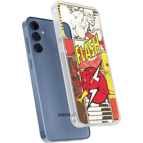 DC Comics Flash Block Pattern Galaxy A55 5G Clear Case