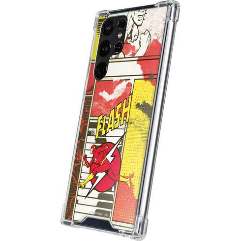 DC Comics Flash Block Pattern Galaxy S23 Ultra Clear Case