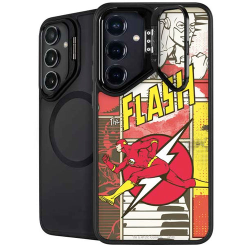 DC Comics Flash Block Pattern Galaxy S24 Kickstand Case
