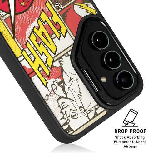DC Comics Flash Block Pattern Galaxy S25 Kickstand Case