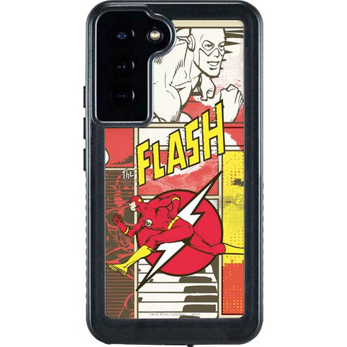 DC Comics Flash Block Pattern Galaxy S24 Plus Waterproof Case