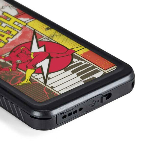 DC Comics Flash Block Pattern Galaxy S24 Plus Waterproof Case