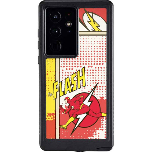 DC Comics Flash Block Pattern Galaxy S24 Ultra Waterproof Case