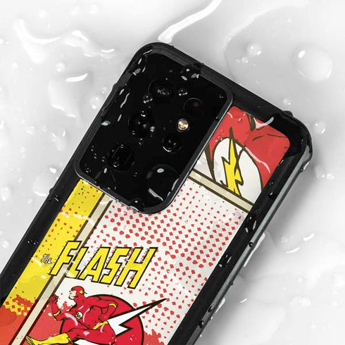 DC Comics Flash Block Pattern Galaxy S24 Ultra Waterproof Case