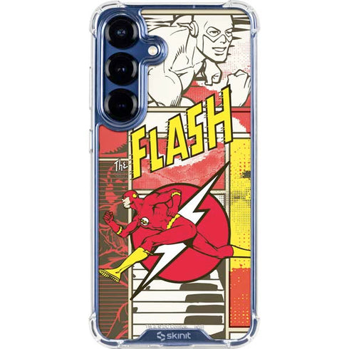 DC Comics Flash Block Pattern Galaxy S25 Clear Case
