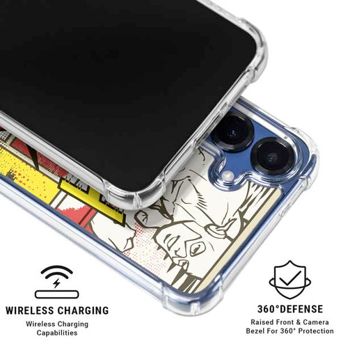 DC Comics Flash Block Pattern Galaxy S25 Clear Case