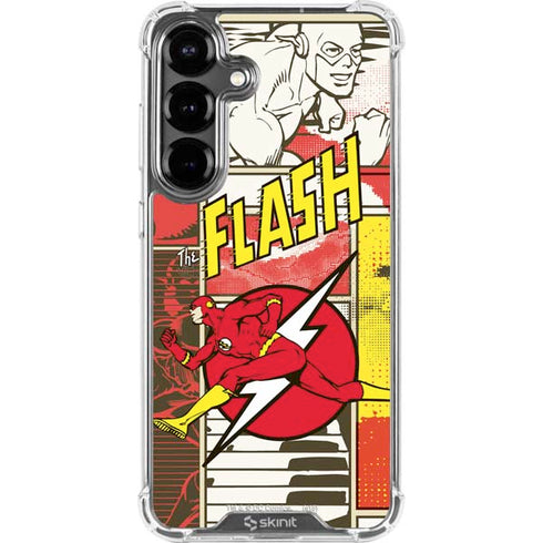 DC Comics Flash Block Pattern Galaxy S26 Clear Case