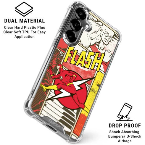 DC Comics Flash Block Pattern Galaxy S26 Clear Case
