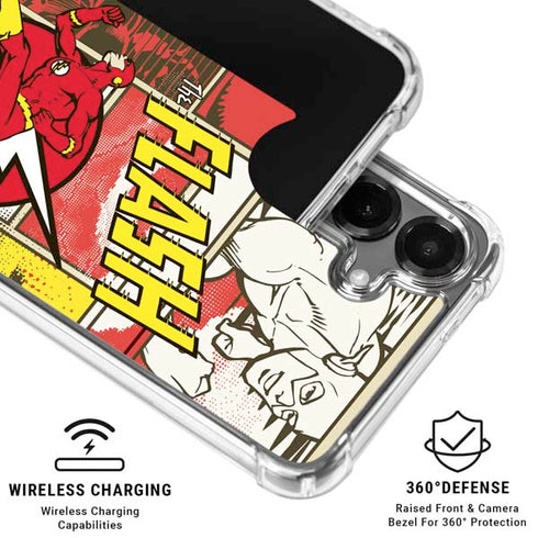 DC Comics Flash Block Pattern Galaxy S26 Plus Clear Case