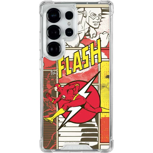 DC Comics Flash Block Pattern Galaxy S26 Ultra Clear Case