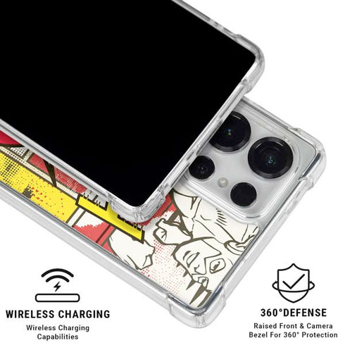 DC Comics Flash Block Pattern Galaxy S26 Ultra Clear Case