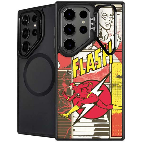 DC Comics Flash Block Pattern Galaxy S26 Ultra Kickstand Case