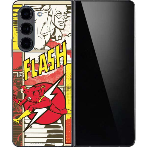 DC Comics Flash Block Pattern Galaxy Z Fold5 5G Skin
