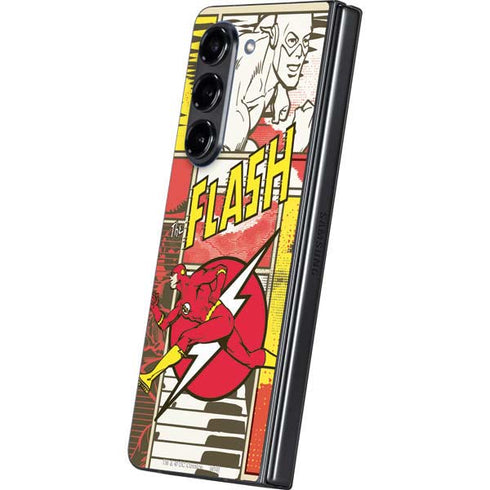 DC Comics Flash Block Pattern Galaxy Z Fold5 5G Skin