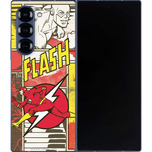 DC Comics Flash Block Pattern Galaxy Z Fold6 Skin