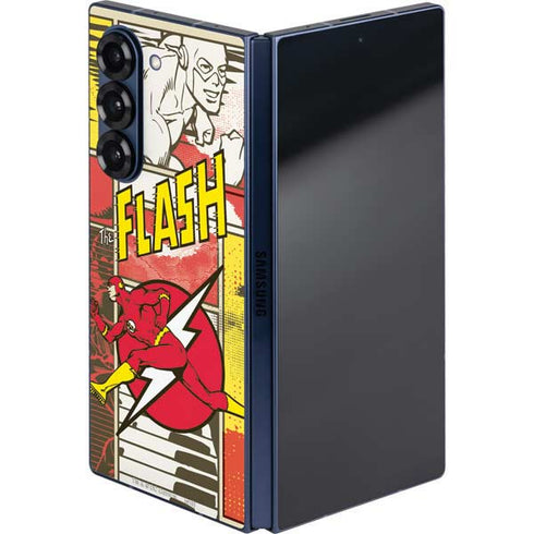 DC Comics Flash Block Pattern Galaxy Z Fold6 Skin
