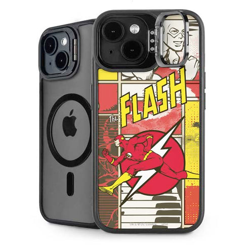 DC Comics Flash Block Pattern iPhone 14 Plus Kickstand Case