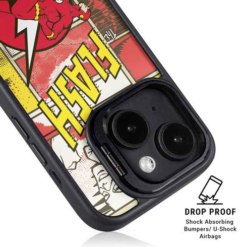 DC Comics Flash Block Pattern iPhone 14 Plus Kickstand Case