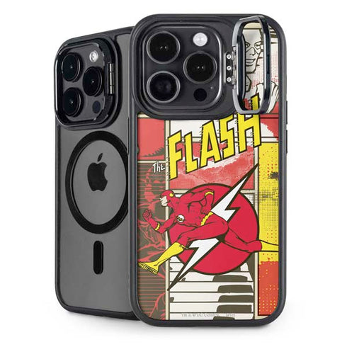 DC Comics Flash Block Pattern iPhone 14 Pro Max Kickstand Case