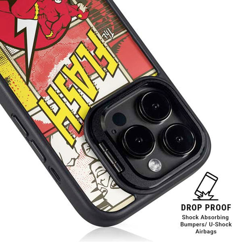 DC Comics Flash Block Pattern iPhone 14 Pro Max Kickstand Case