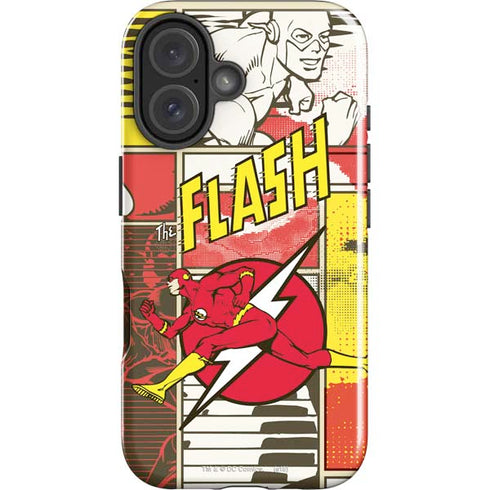 DC Comics Flash Block Pattern iPhone 16 Plus Impact Case