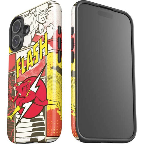 DC Comics Flash Block Pattern iPhone 16 Plus Impact Case