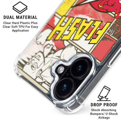 DC Comics Flash Block Pattern iPhone 16 Plus MagSafe Case