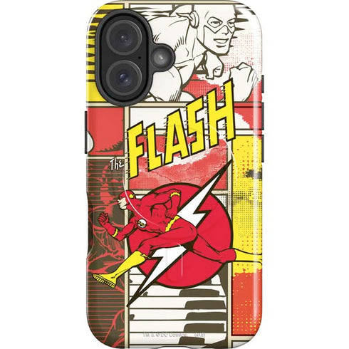DC Comics Flash Block Pattern iPhone 16 Plus Magsafe Impact Case