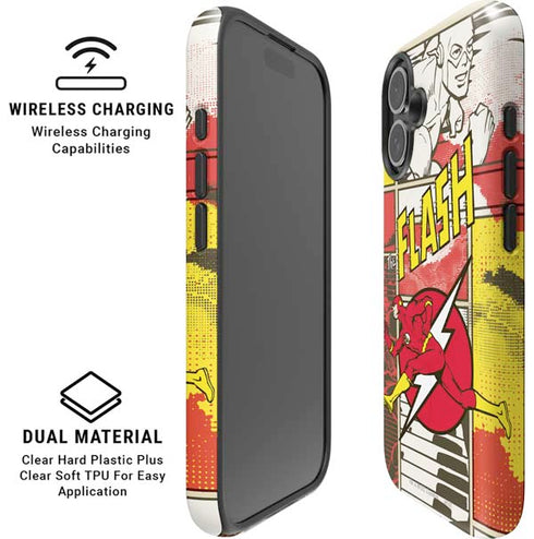 DC Comics Flash Block Pattern iPhone 16 Plus Magsafe Impact Case