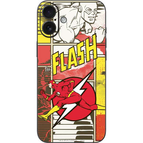 DC Comics Flash Block Pattern iPhone 16 Plus Skin