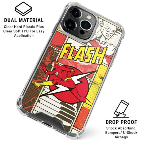 DC Comics Flash Block Pattern iPhone 16 Pro Clear Case