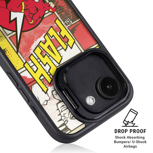 DC Comics Flash Block Pattern iPhone 16e Kickstand Case