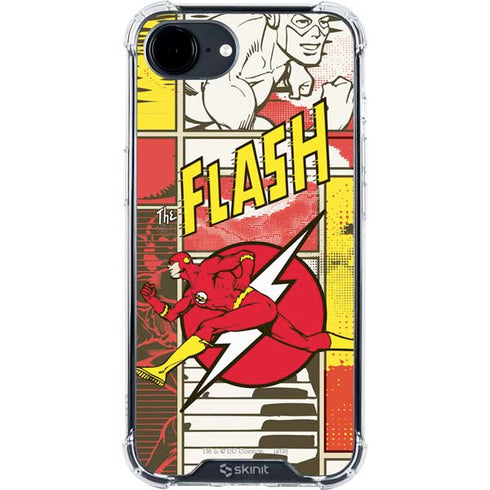 DC Comics Flash Block Pattern iPhone 16e Clear Case