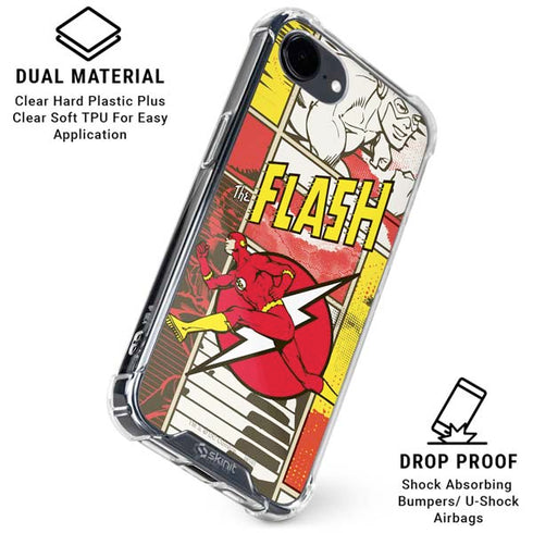 DC Comics Flash Block Pattern iPhone 16e Clear Case