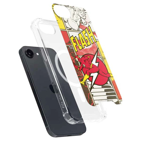 DC Comics Flash Block Pattern iPhone 16e MagSafe Case