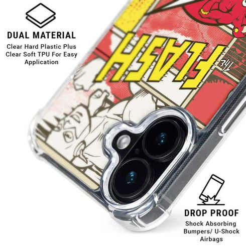 DC Comics Flash Block Pattern iPhone 17 Clear Case