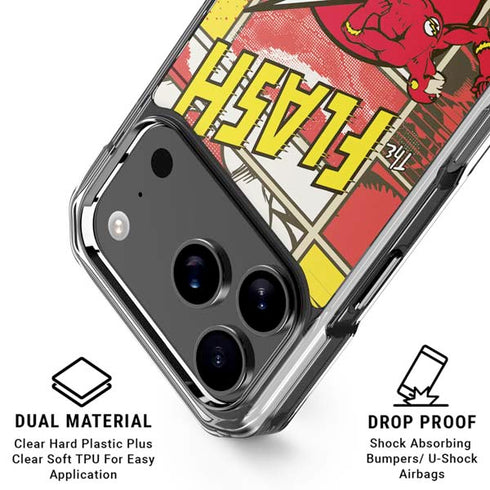 DC Comics Flash Block Pattern iPhone 18 Pro Clear Case