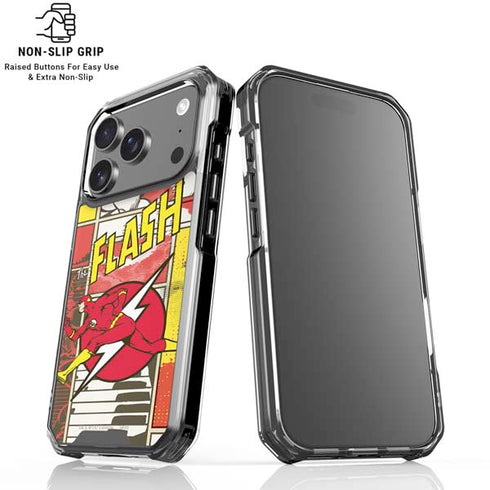 DC Comics Flash Block Pattern iPhone 18 Pro Clear Case