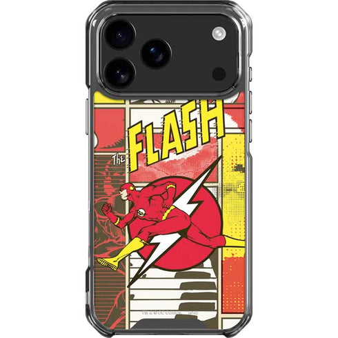 DC Comics Flash Block Pattern iPhone 18 Pro Max Clear Case
