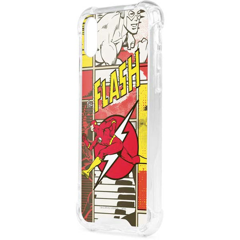 DC Comics Flash Block Pattern iPhone XS Clear Case