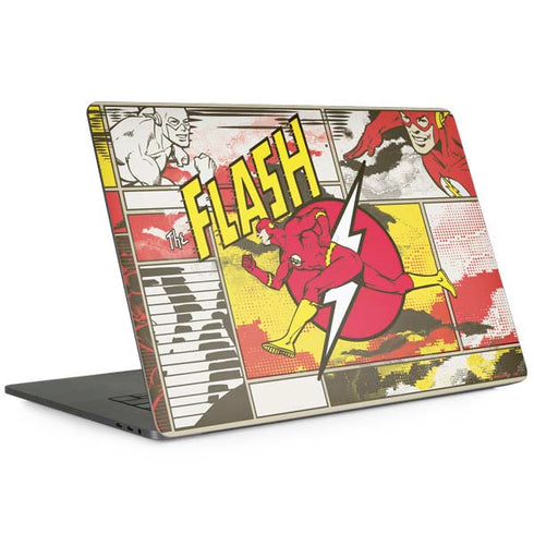 DC Comics Flash Block Pattern MacBook Skins