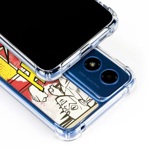 DC Comics Flash Block Pattern Moto G Play 4G (2024) Clear Case