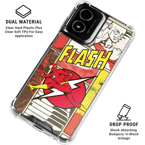 DC Comics Flash Block Pattern Moto G Power 5G (2024) Clear Case