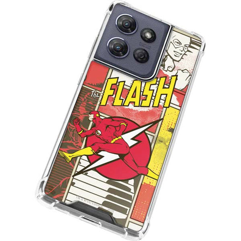 DC Comics Flash Block Pattern Moto G Power 5G (2025) Clear Case